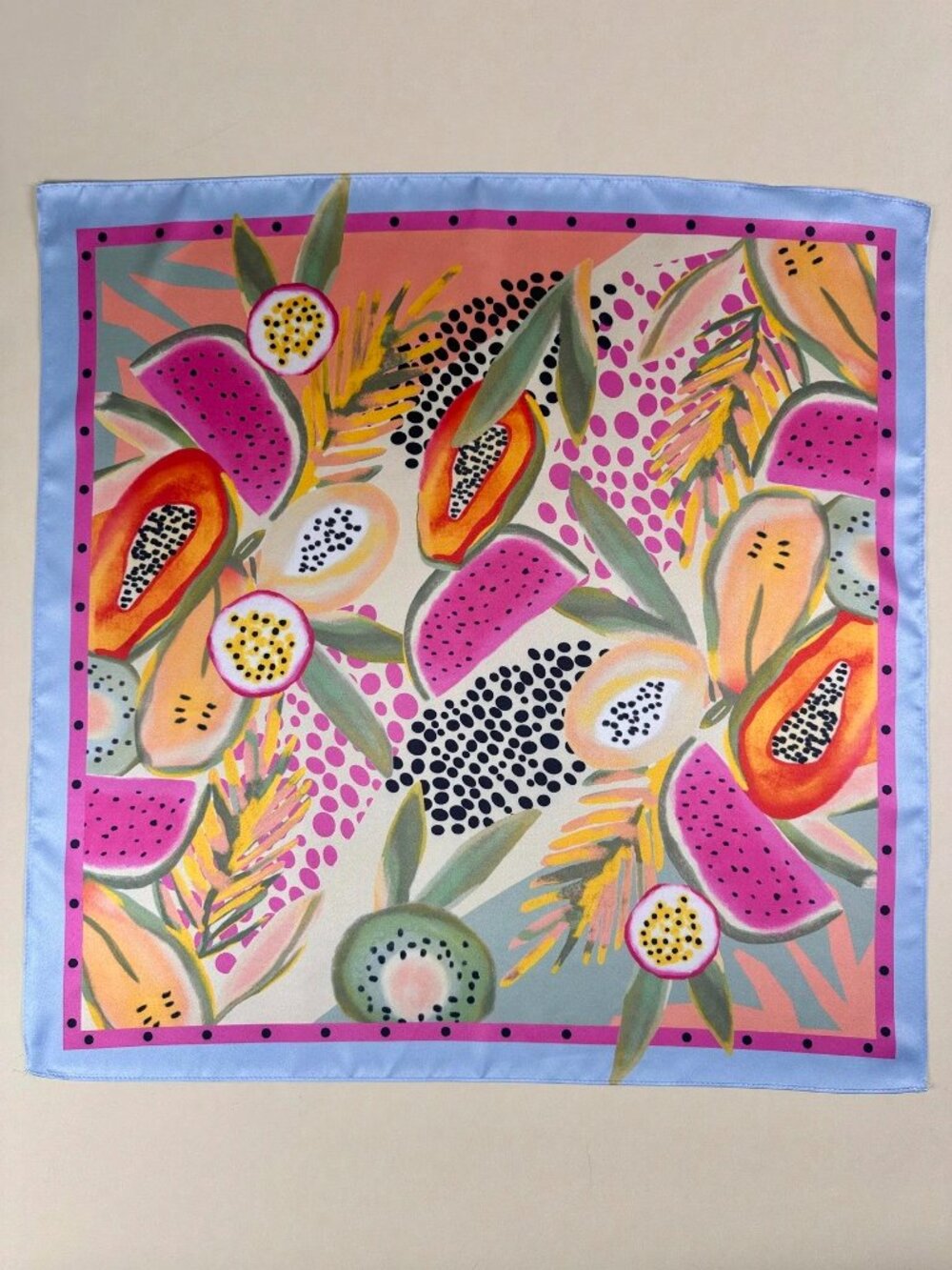 Tropical Fruit Square Scarf - Picture 4 of 5